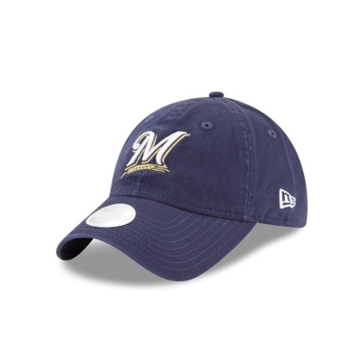 Blue Milwaukee Brewers Hat - New Era MLB Essential 9TWENTY Adjustable Caps USA5624310